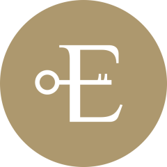 Logo Erfahrungsräume in Gold mit Schlüssel